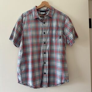 Men's Columbia plaid button down short sleeve shirt